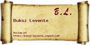 Buksz Levente névjegykártya